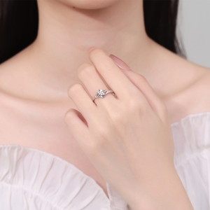 Inel argint 925, JW1386, model elegant cu pietre, placat cu rodiu - Img 2