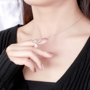 Lantisor argint 925, JW1544, model infinit, placat cu rodiu - Img 4