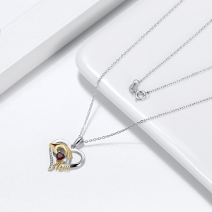 Lantisor argint 925, JW1699, model Mom, placat cu rodiu - Img 3