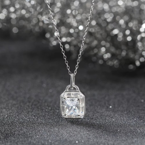 Lantisor argint 925, JW1769, model elegant cu zirconiu, placat cu rodiu - Img 4