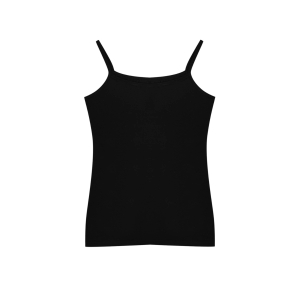 Maiou cu bretele din bumbac, pentru dama, 46100, Negru - Img 3