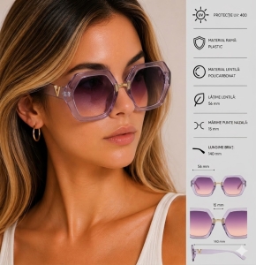 Ochelari de soare pentru femei, SG100, Gri - Img 2