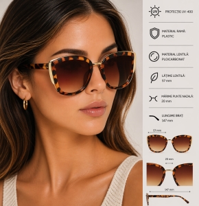 Ochelari de soare pentru femei, SG114, Leopard - Img 2