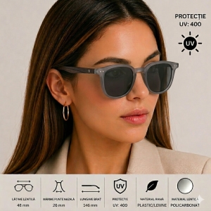 Ochelari de soare unisex, SG037, Gri - Img 2