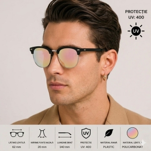Ochelari de soare unisex, SG053, Negru/Cameleon - Img 3