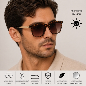 Ochelari de soare unisex, SG063, Leopard - Img 3