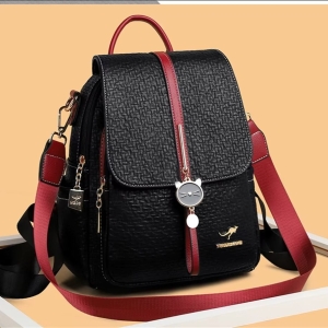 Rucsac dama, Iliris GT3605, Negru/Rosu - Img 3