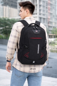 Rucsac unisex, Valther GT3747, port USB, marimea S, Negru - Img 2