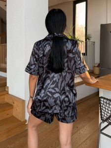 Set pijama dama din doua piese, cu nasturi – 2500090, Noir Blossom - Img 4