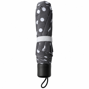 Umbrela pliabila pentru ploaie, 8 spite, diametru 97 cm, UMB064, Maro cu buline