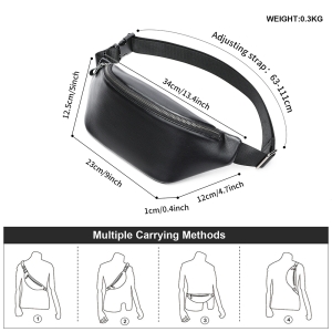 Borseta pentru barbati, Anderin GT3799, piele naturala, model negru - Img 3