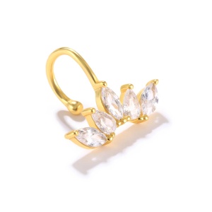 Cercel ear cuff argint 925, JW970, model elegant, placat cu aur - Img 1