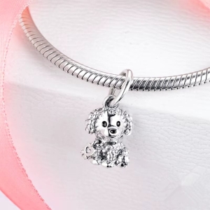 Charm/talisman argint 925, JW1118, model catel, placat cu rodiu - Img 2