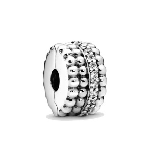 Charm/talisman separator argint 925, JW1146, model cu pietre, placat cu rodiu - Img 1