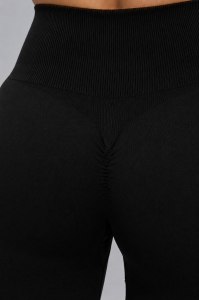 Colanți Seamless Push-Up cu Efect de Ridicare și Evidențiere a Feselor, LGS12, negru - Img 4