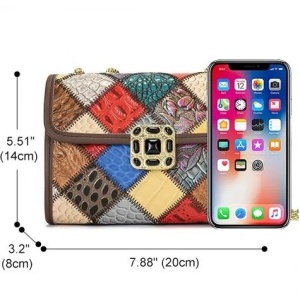 Geanta dama, Ciela GT2243, piele naturala, Multicolor - Img 3