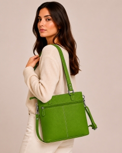 Geanta de dama, Anne GT3855, piele naturala, Verde - Img 2