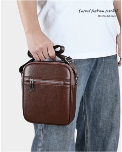 Geanta de umar pentru barbati, Alexander GT3810, piele naturala, Neagra - Img 4