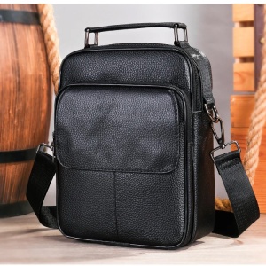 Geanta de umar pentru barbati, Atomis GT2590, piele naturala, Negru - Img 4