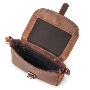 Geanta de umar unisex, Gabriele GT3868, piele naturala, Maro inchis - Img 3