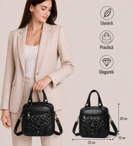 Geanta tip rucsac, Dalila GT2292, Negru - Img 2