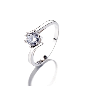 Inel argint 925, JW1390, model elegant cu piatra, placat cu rodiu - Img 1