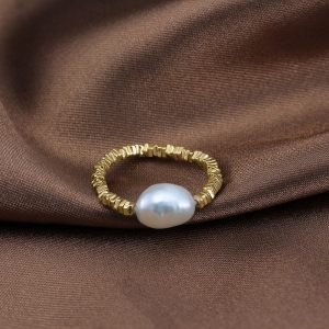 Inel reglabil argint 925, JW1721, model elegant cu perle, placat cu rodiu - Img 3
