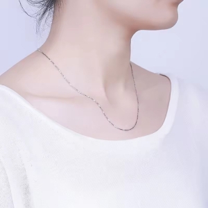 Lantisor argint 925, JW1397, placat cu rodiu - Img 2