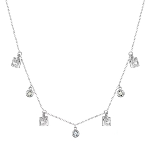 Lantisor argint 925, JW1766, model tip chocher, placat cu rodiu