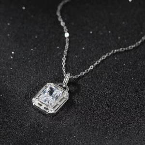 Lantisor argint 925, JW1769, model elegant cu zirconiu, placat cu rodiu - Img 3