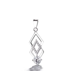 Pandantiv argint 925, JW1305, model elegant, placat cu rodiu - Img 1