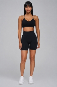 Pantaloni Scurți Sport Seamless Push-Up, LGS17, negru - Img 2