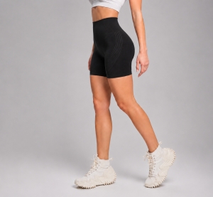 Pantaloni Scurți Sport Seamless Push-Up, LGS17, negru