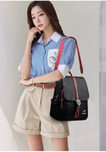 Rucsac dama, Iliris GT3605, Negru/Rosu - Img 2