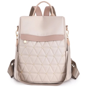Rucsac de dama, Cleodora GT2616, antifurt, Crem/Roz - Img 1