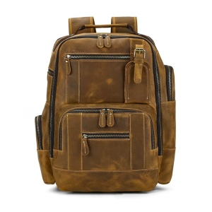 Rucsac pentru barbati, Eiran GT3335, piele naturala, Cognac