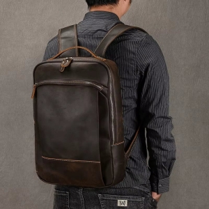 Rucsac pentru barbati, Orion GT3321, piele naturala, Maro inchis - Img 2