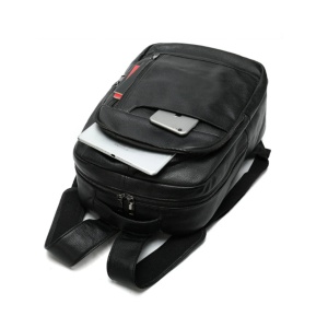 Rucsac unisex, Caspian GT2733, piele naturala, Negru - Img 3
