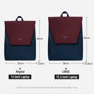 Rucsac unisex, Vivian GT2358, Gri/Albastru - Img 2