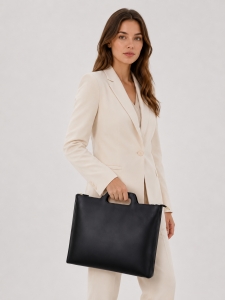 Servieta unisex, Azarias GT3107, piele naturala, Negru - Img 2