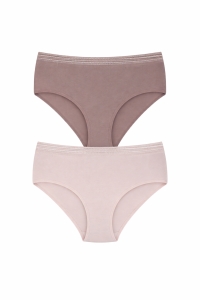 Set 2 perechi de chiloti din bumbac, pentru dama, 20250, Natural