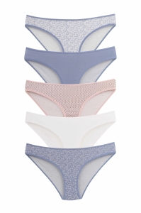 Set 5 perechi de chiloti din bumbac, pentru dama, 33000, Multicolor