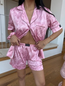 Set pijama dama din doua piese, cu nasturi – 2500076, Rosé Silk - Img 2