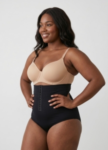 Slip modelator premium cu talie inalta si inchidere reglabila, 53603, negru - Img 3