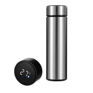 Termos Inteligent din Inox, cu Afișaj LED, 500 ml, TRM06, Argintiu
