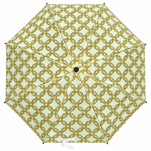 Umbrela pliabila pentru ploaie, 8 spite, diametru 97 cm, UMB078, Verde cu imprimeu lanturi - Img 2