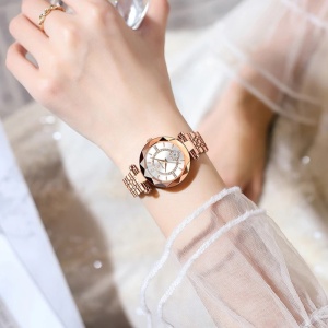 Ceas dama Poedagar CS1496, otel inoxidabil, rose gold, cadran alb - Img 3