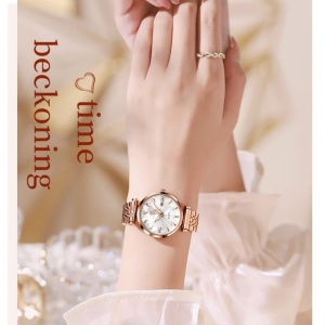Ceas de dama Olevs CS1648, otel inoxidabil, rose gold, cadran alb - Img 6