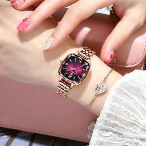 Ceas de dama Poedagar CS1669, otel inoxidabil, rose gold, cadran mov - Img 2