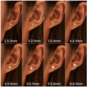 Cercei argint 925, JW1710, model perla 3.5 mm, placati cu rodiu - Img 3
